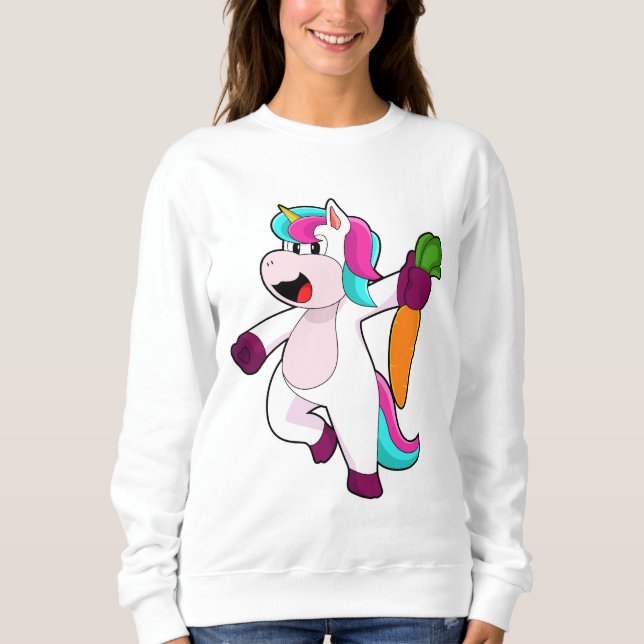 Sweatshirt Unicorne avec carotte (Devant)