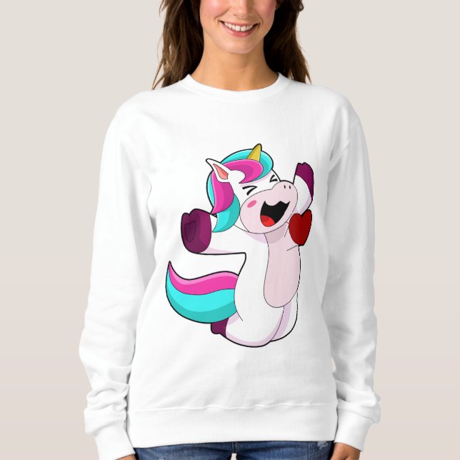 Sweatshirt Unicorne avec coeur (Devant)
