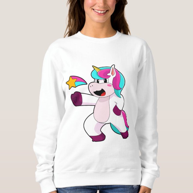 Sweatshirt Unicorne avec étoile (Devant)