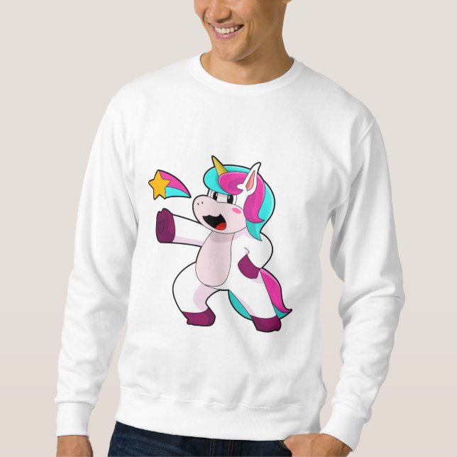 Sweatshirt Unicorne avec étoile (Devant)