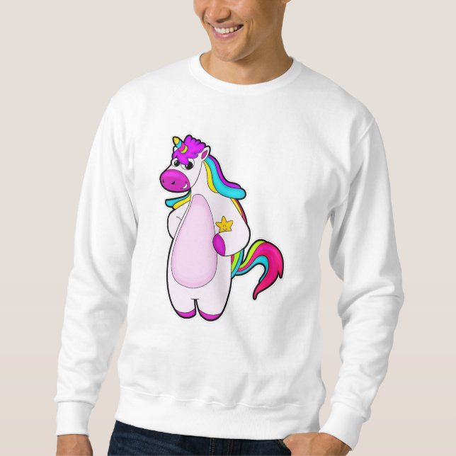 Sweatshirt Unicorne avec étoile (Devant)