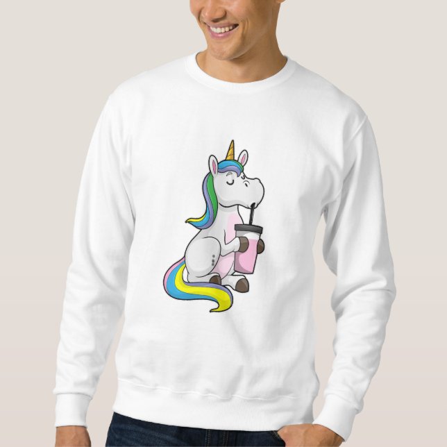 Sweatshirt Unicorne avec thé bulle (Devant)