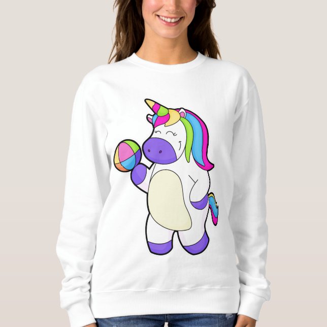 Sweatshirt Unicorne avec volleyball (Devant)