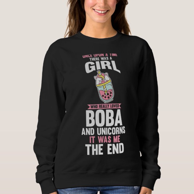 Sweatshirt Unicorne Boba Tea Bubble Tea (Devant)