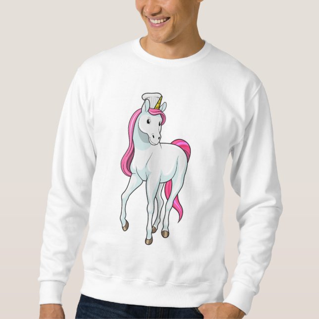Sweatshirt Unicorne comme Cuisinière avec casquette chef (Devant)