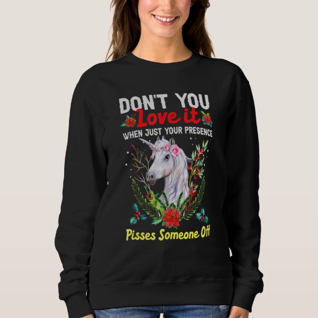 Sweatshirt Unicorne de Noël (Devant)