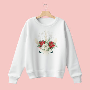 Sweatshirt Unicorne de Noël floral