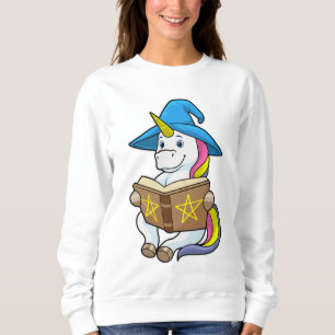Sweatshirt Unicorne en tant qu'assistant avec livre et Casque