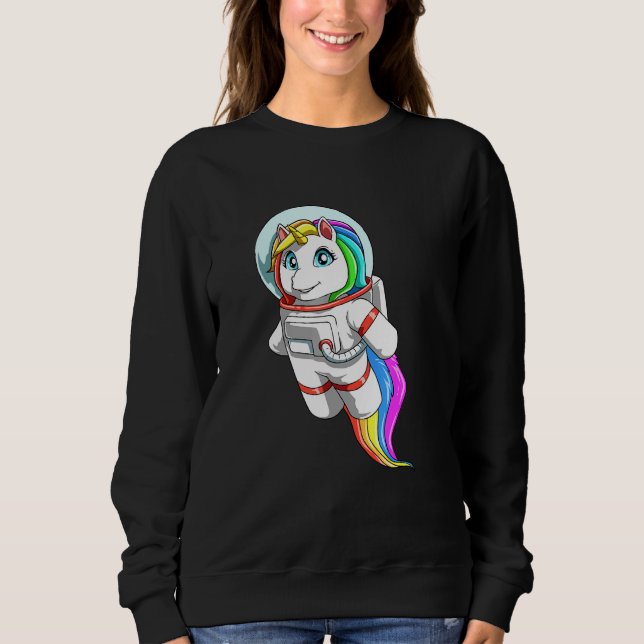 Sweatshirt Unicorne en tant qu'astronaute (Devant)