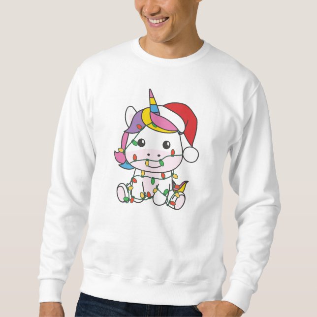 Sweatshirt Unicorne Noël Animaux d'hiver de vacances Unicorne (Devant)