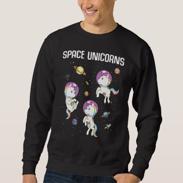 Sweatshirt Unicornes spatiales Astronaut planète Unicorne 1 (Devant)