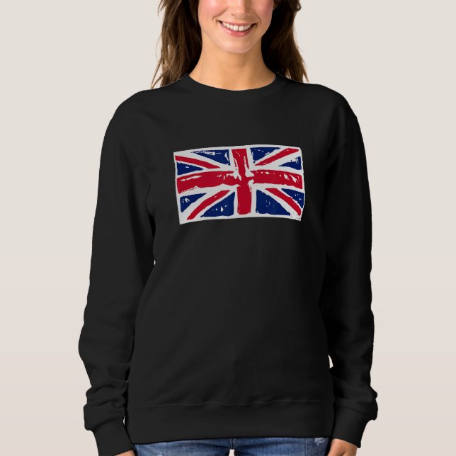 SWEATSHIRT UNION JACK BRITIAN FLAG STAMP GRAPHIC (Devant)