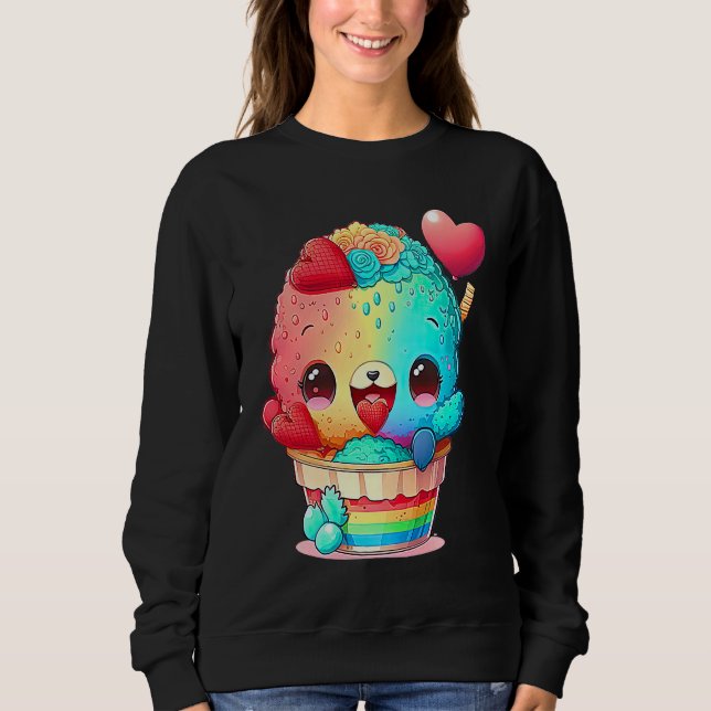 Sweatshirt Unique Cute RainbowCore Valentines Day (Devant)