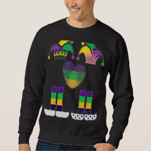 Sweatshirt Unique Mardi Gras Love Heart Gnome Jester Couple M