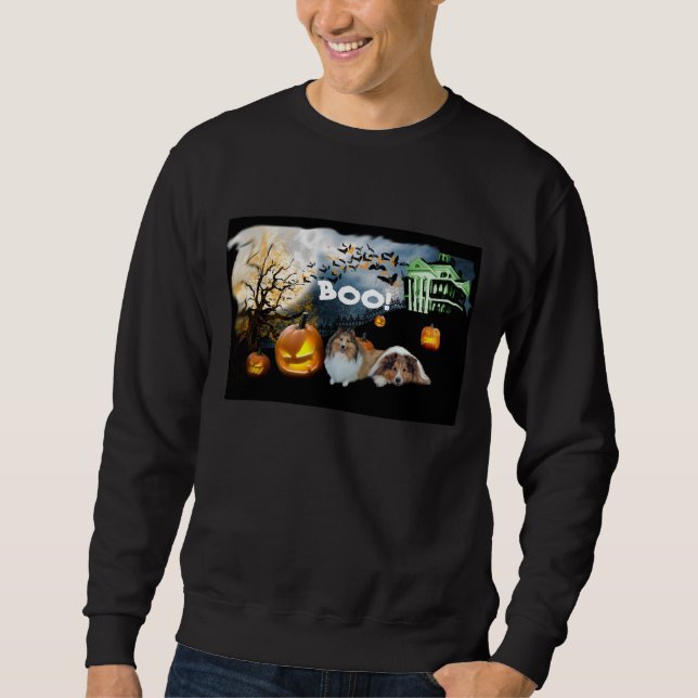 Sweatshirt unisexe de Sheltie Halloween (Devant)
