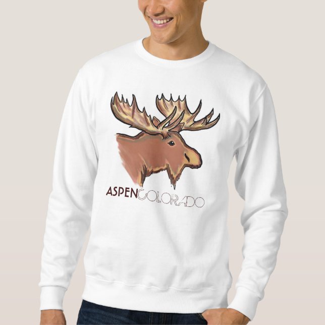 Sweatshirt unisexe d'orignaux bruns d'Aspen le (Devant)