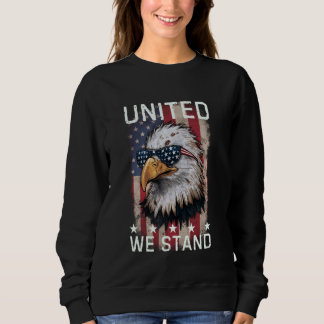 Sweatshirt United We Stress American Bald Eagle USA Drapeau P