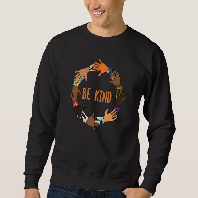 Sweatshirt Unity Day  Orange Kids Be Kind  Women Be Kind ASL  (Devant)