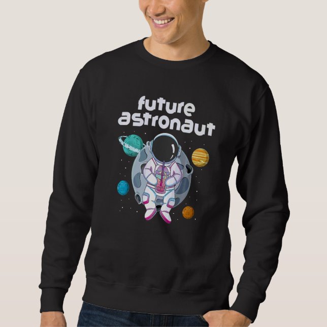 Sweatshirt Univers Espace Extérieur Science Lune Planètes Ave (Devant)