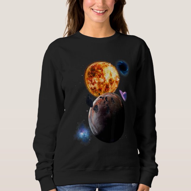 Sweatshirt Universe Space Galaxy Motif Solar System colorful  (Devant)