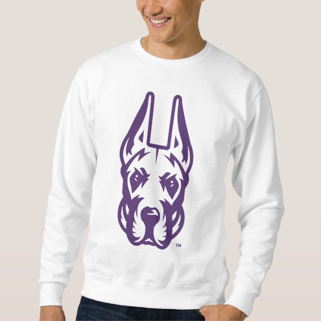 Sweatshirt Université d'Albany Chef de la mascotte Great Dane (Devant)