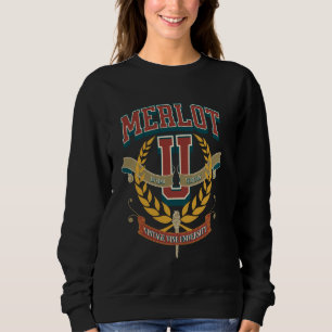 Sweatshirt Université Merlot Preppy College Academia Wine Tas