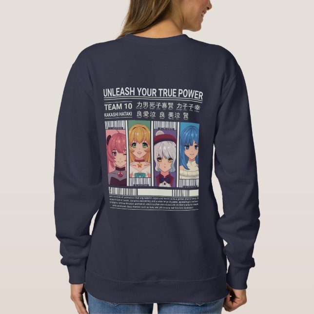 Sweatshirt Unleash Your True Power Anime Team Poster Design (Dos)