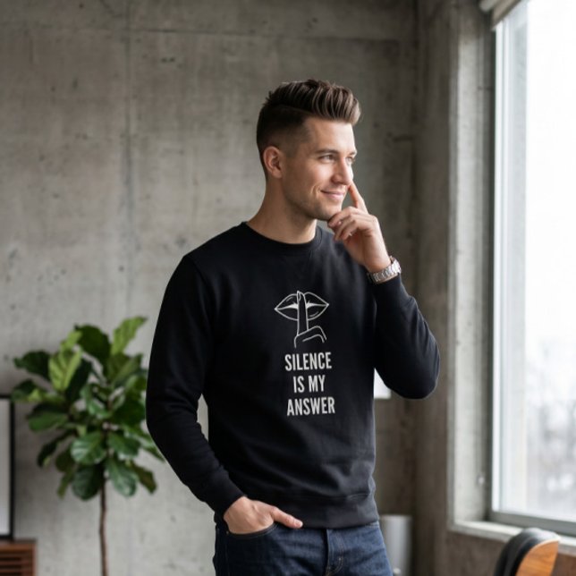 Sweatshirt Urban Edge Silence Is My Answer Blanc Typographiqu (Créateur téléchargé)