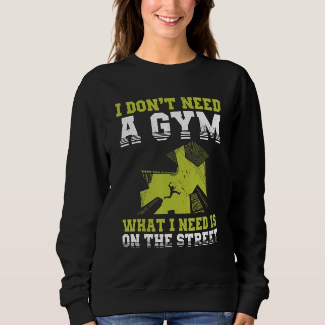 Sweatshirt Urban Gymnast Wall Running Design for Traceur Park (Devant)