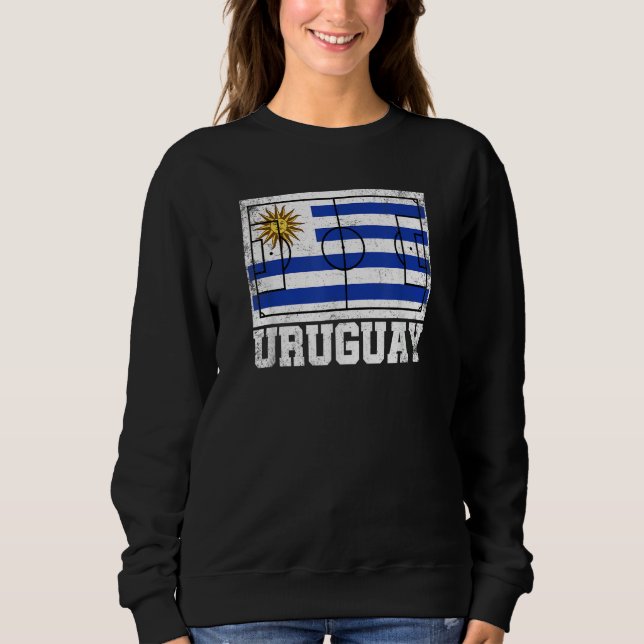 Sweatshirt Uruguay Soccer Field Country Flag Uruguayan Pride (Devant)