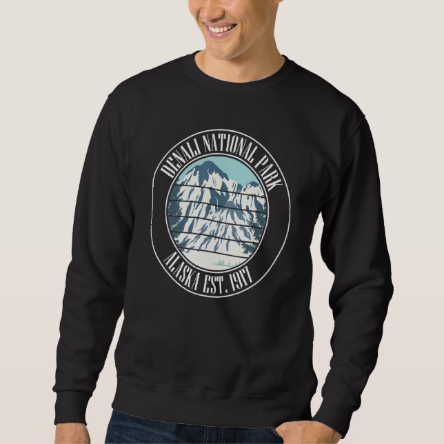 Sweatshirt Us Alaska Mountains Vintage Denali National Park (Devant)