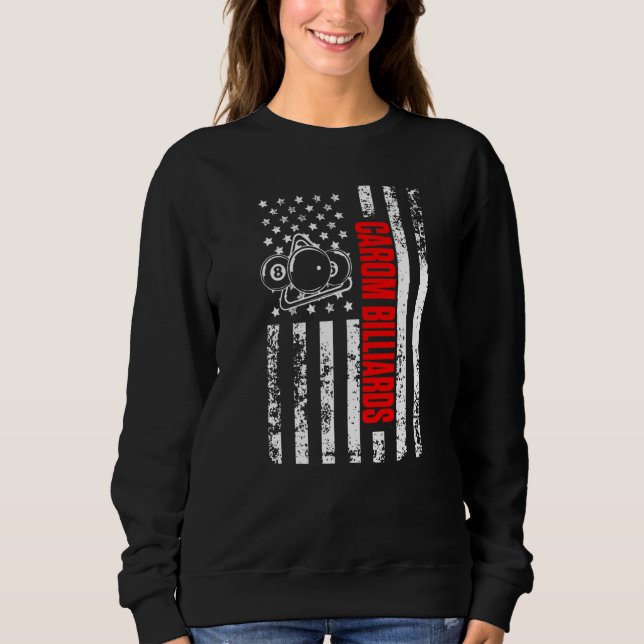 Sweatshirt US American Flag Cue Sports Patriotic Carom Billia (Devant)