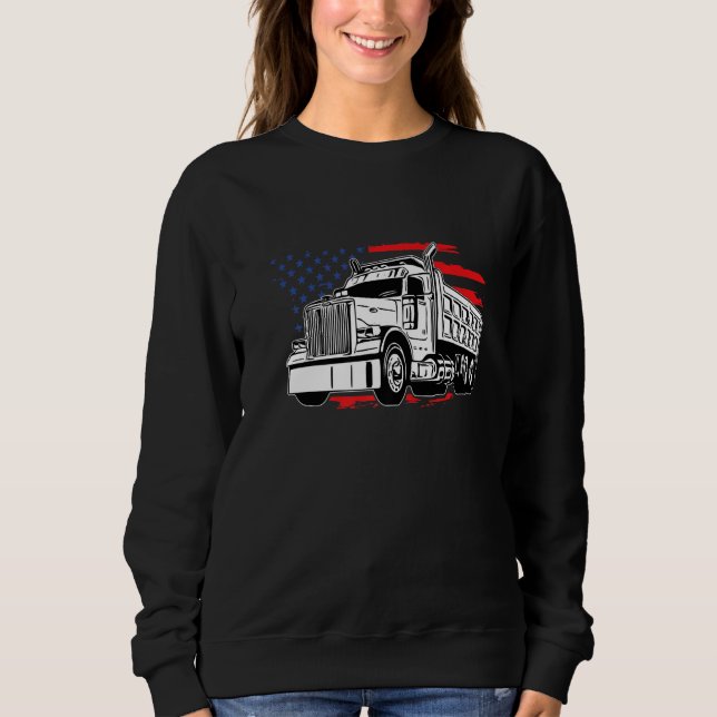Sweatshirt US American Flag Semi Truck Driver TEE American Fl (Devant)