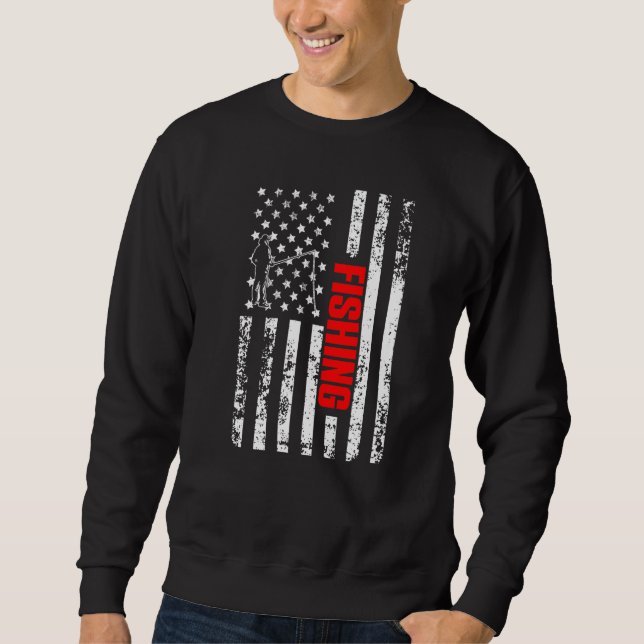 Sweatshirt US American Flag Sports Patriotic Fishing Premium (Devant)
