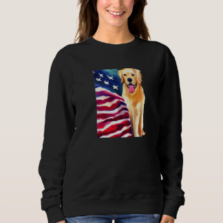 Sweatshirt US Flag Golden Retriever Dog Pet American Patrioti
