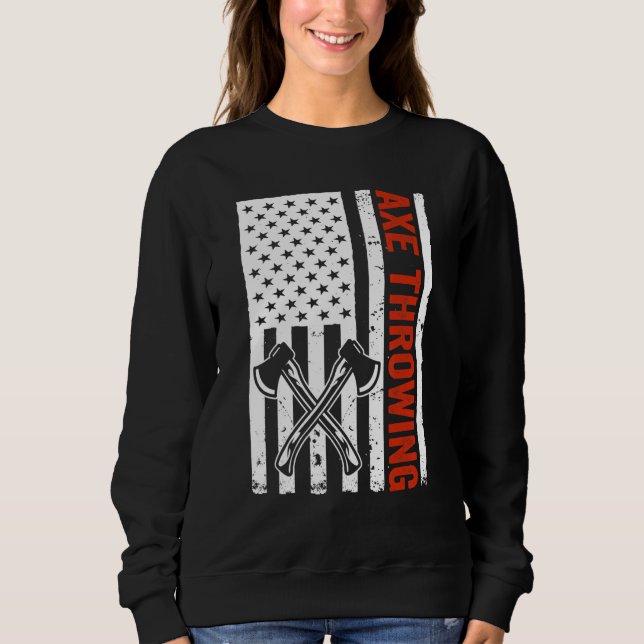 Sweatshirt US Flag Hatchet Axe Throwing (Devant)