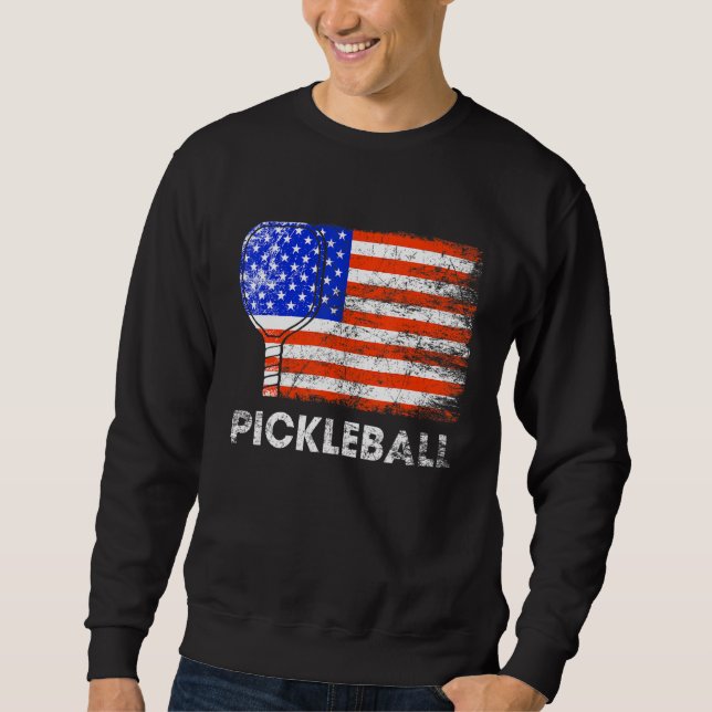 Sweatshirt US Flag Pickleball Player Paddleball Lover_2 (Devant)