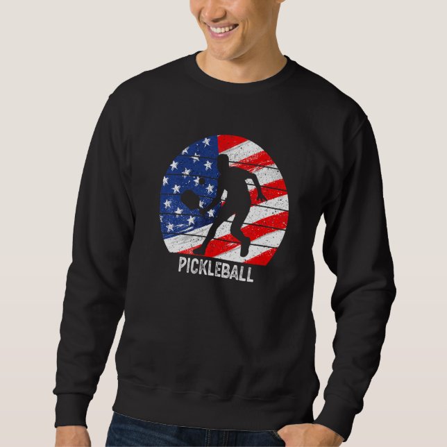 Sweatshirt US Flag Pickleball Player Paddleball Lover Men Wom (Devant)