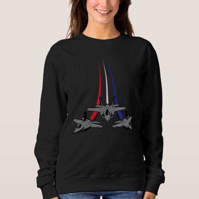 Sweatshirt US Jets Flag Patriotic American Happy 4th Of July  (Devant)