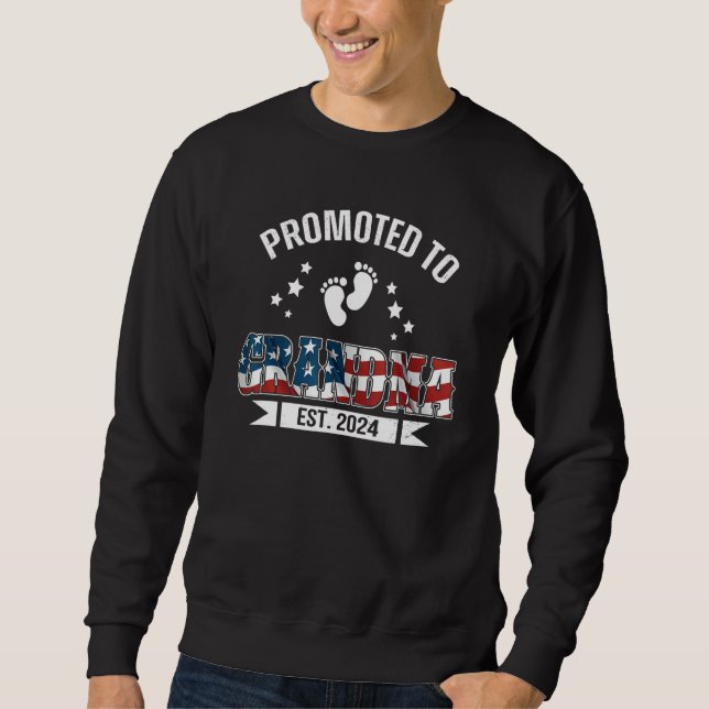 Sweatshirt US Patriotic Grandma 2024 Shirt, Promoted To Grand (Devant)