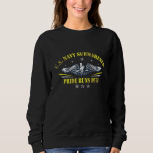 Sweatshirt Us Submariner Pride Rus Deep Silent Service Flag P