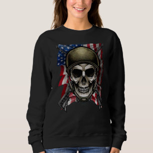 Sweatshirt US Vétérinaire Américain Drapeau Soldat de crâne U