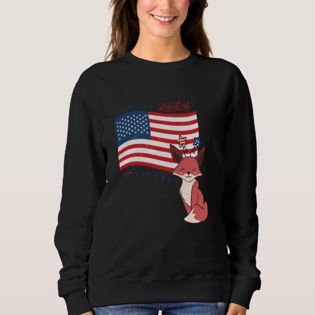 Sweatshirt USA America Sweet land liberty animals (Devant)