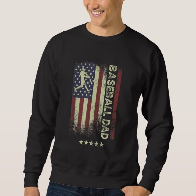 Sweatshirt USA American Flag  Baseball Dad 1 (Devant)