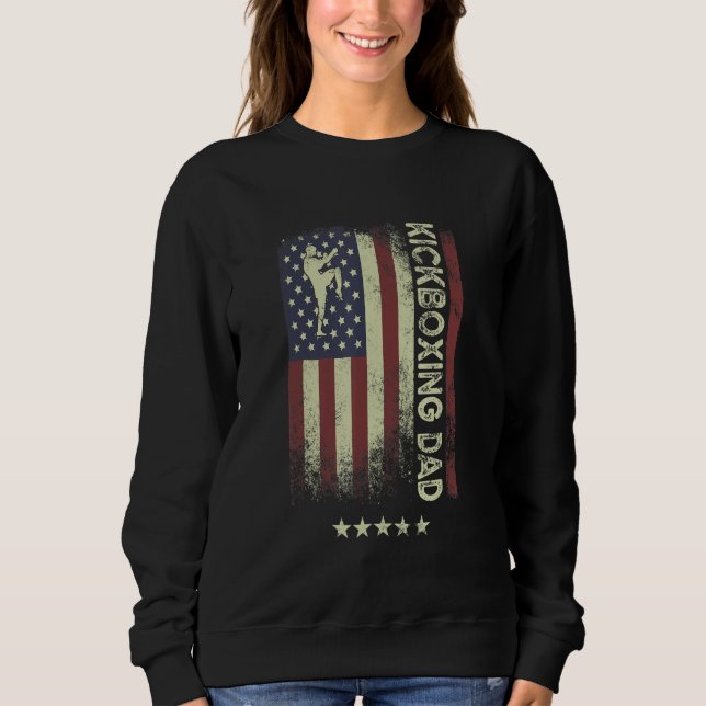 Sweatshirt USA American Flag  Kickboxing Dad 1 (Devant)