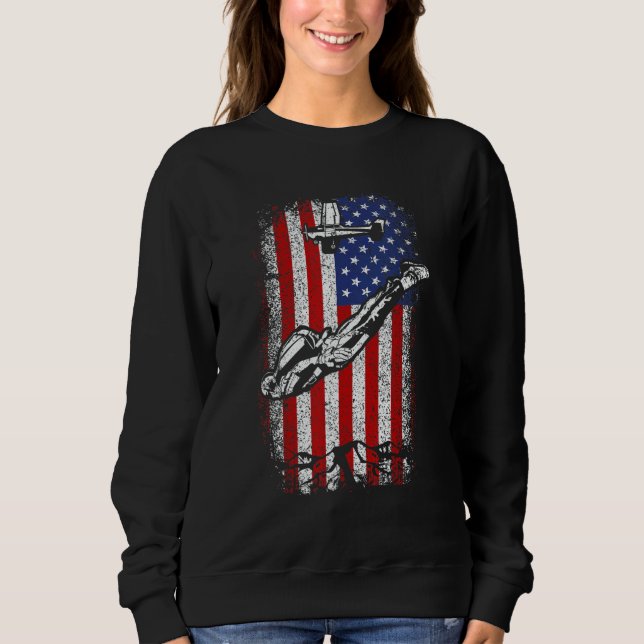 Sweatshirt Usa American Flag Skydiving 4th Of July (Devant)