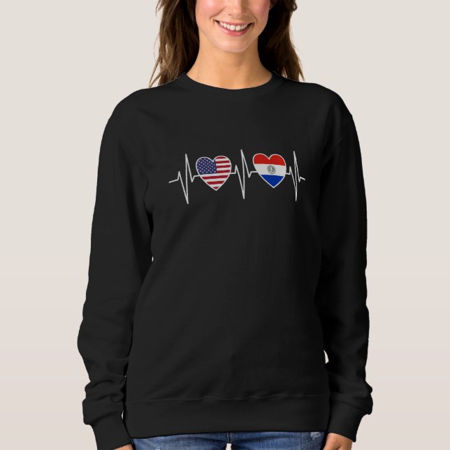 Sweatshirt USA And Paraguay Paraguayan Flag Flags Premium (Devant)