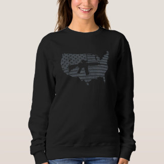 Sweatshirt USA AR15 Gun Flag Pro Guns American Flag 2nd Amend