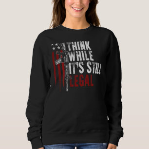 Sweatshirt Usa Drapeau Droits d'armes à feu Penser pendant qu