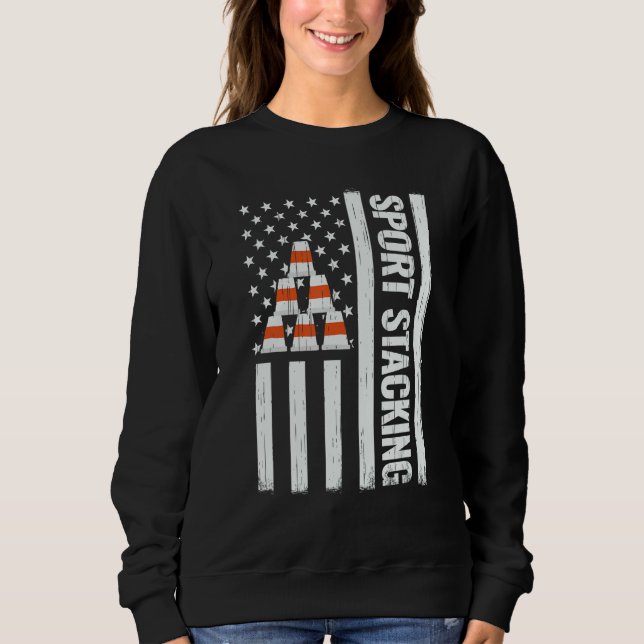 Sweatshirt USA Flag 4th of July Sport Stacking cups speed cup (Devant)